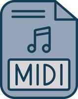 Midi Line Filled Grey Icon vector