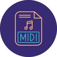 Midi Line Two Color Circle Icon vector