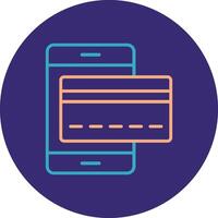 Mobile Payments Line Two Color Circle Icon vector