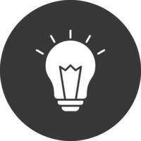 Light Bulb Glyph Inverted Icon vector