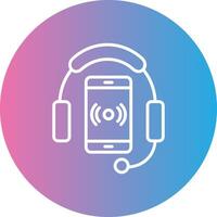 Listening Line Gradient Circle Icon vector