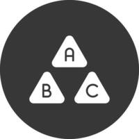 icono de glifo abc invertido vector