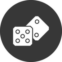 Dice Glyph Inverted Icon vector