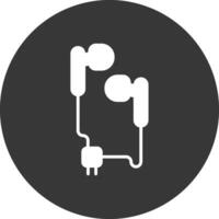 Handsfree Glyph Inverted Icon vector