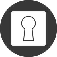 Keyhole Glyph Inverted Icon vector