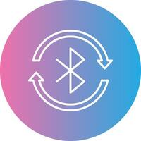 Bluetooth Line Gradient Circle Icon vector
