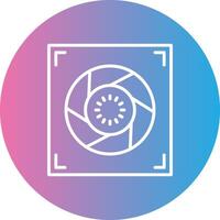 Aperture Line Gradient Circle Icon vector