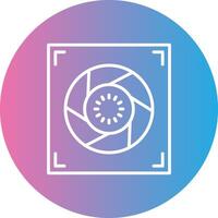 Aperture Line Gradient Circle Icon vector