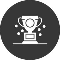 Trophy Glyph Inverted Icon vector