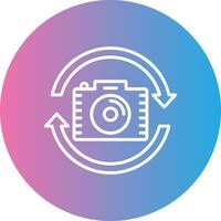 Switch Camera Line Gradient Circle Icon vector