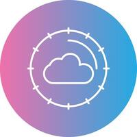 Cloud Computing Line Gradient Circle Icon vector