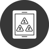 Tablet Glyph Inverted Icon vector