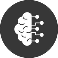 Brain Glyph Inverted Icon vector