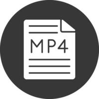 icono de glifo invertido mp4 vector