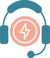 Headphones Glyph Two Color Icon vector