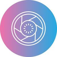 Lens Line Gradient Circle Icon vector