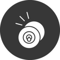 Cymbal Glyph Inverted Icon vector