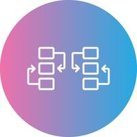 Flow Chart Line Gradient Circle Icon vector