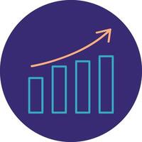 Growth Line Two Color Circle Icon vector