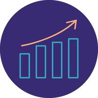 Growth Line Two Color Circle Icon vector