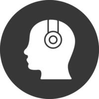 Headphone Glyph Inverted Icon vector