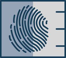 Fingerprint Line Filled Grey Icon vector