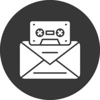 Voice Mail Glyph Inverted Icon vector