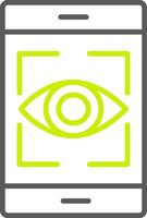 Eye Recognition Line Two Color Icon vector