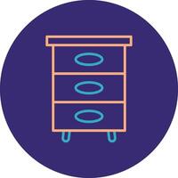 Filling Cabinet Line Two Color Circle Icon vector