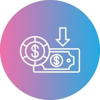 Dollar Line Gradient Circle Icon vector