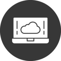 Cloud Glyph Inverted Icon vector