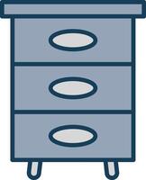 Filling Cabinet Line Filled Grey Icon vector