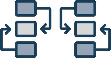 Flow Chart Line Filled Grey Icon vector