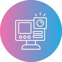 Gopro Line Gradient Circle Icon vector