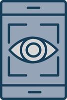 Eye Recognition Line Filled Grey Icon vector
