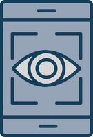 Eye Recognition Line Filled Grey Icon vector