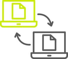 Data Sharing Line Two Color Icon vector