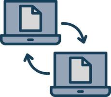 datos compartiendo línea lleno gris icono vector