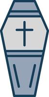 Coffin Line Filled Grey Icon vector