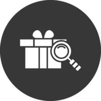 Gift Glyph Inverted Icon vector