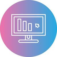 Monitor Line Gradient Circle Icon vector