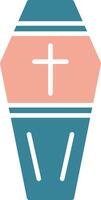 Coffin Glyph Two Color Icon vector