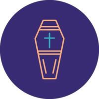 Coffin Line Two Color Circle Icon vector