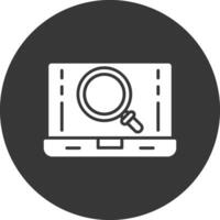 Laptop Glyph Inverted Icon vector