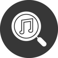 Music Note Glyph Inverted Icon vector