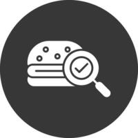 icono de glifo de comida rápida invertido vector