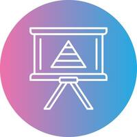 Pyramid Chart Line Gradient Circle Icon vector