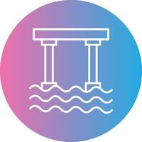 Bridge Line Gradient Circle Icon vector