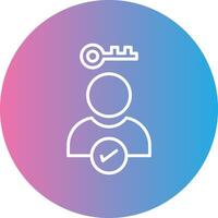 Authentication Line Gradient Circle Icon vector