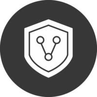 conectar seguridad glifo invertido icono vector